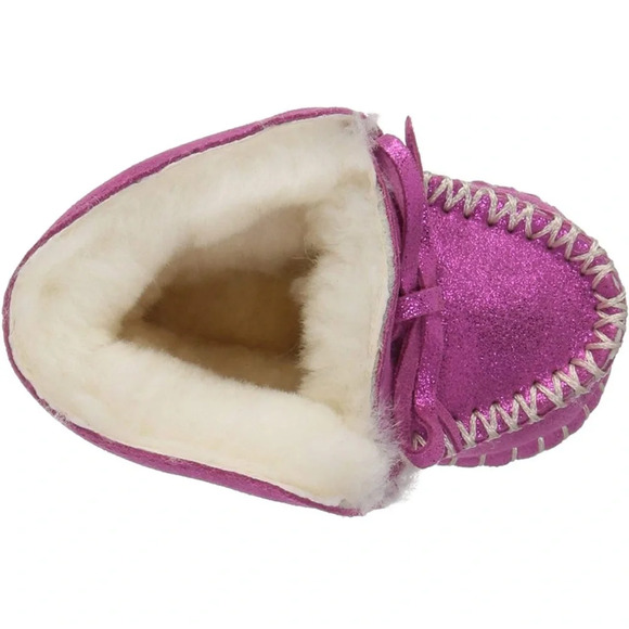 Lamo Baby-Girl's Moc Moccasin, Pink Glitter, Infant - Picture 2 of 9